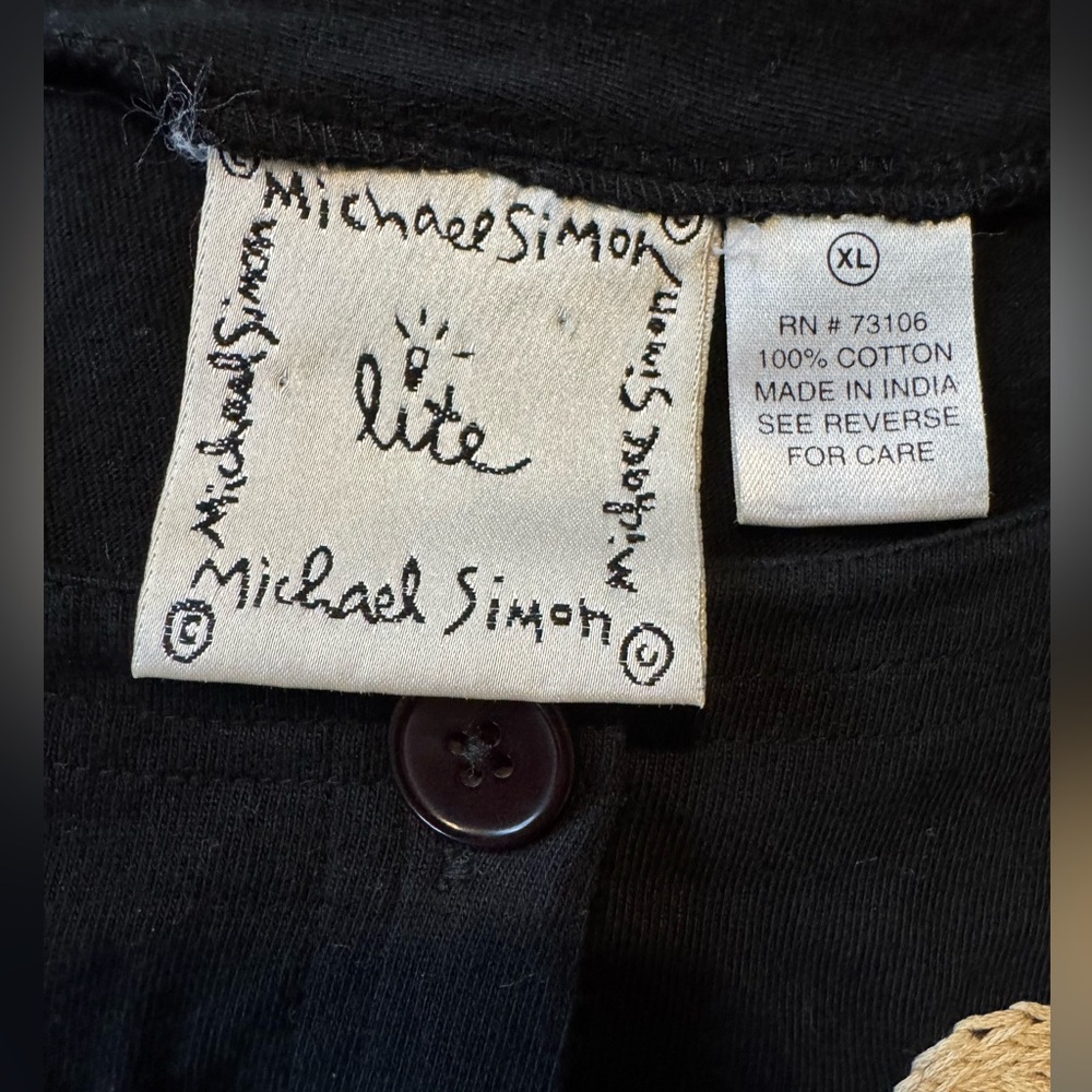 Michael Simon Black Cardigan with Multicolor Flip-Flop Appliqués - Picture 4 of 8